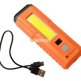 Latarka uniwersalna LED COB,ładowana USB z funkcją warsztatową, cyfrowym wyświetlaczem naładowania i powerbank 2400 mAh XPS 300 lm Teger