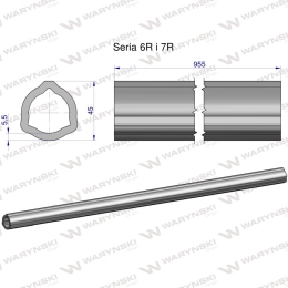 Rura wewnętrzna Seria 6R i 7R do wału 1110 przegubowo-teleskopowego 45x5.5mm 955 mm WARYŃSKI