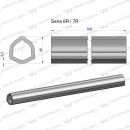 Rura wewnętrzna Seria 6R i 7R do wału 660 przegubowo-teleskopowego 45x5.5mm 505 mm WARYŃSKI
