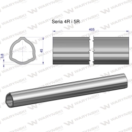 Rura wewnętrzna Seria 4R i 5R do wału 560 przegubowo-teleskopowego 45x3.8 mm 405 mm WARYŃSKI