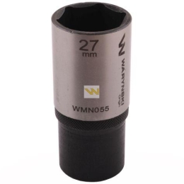 Nasadka sześciokątna 1/2". 27 mm. długa. CrV50BV30. DIN 3124. Waryński