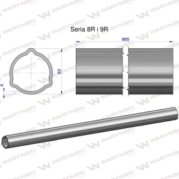 Rura zewnętrzna Seria 8R i 9R do wału 1110 przegubowo-teleskopowego 63x4 mm 985 mm WARYŃSKI