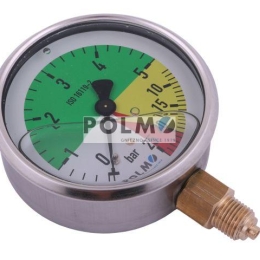Manometr glicerynowy M80 0-5/25 bar gwint G1/4" dolne przyłącze. do Opryskiwaczy firmy Krukowiak POLMO