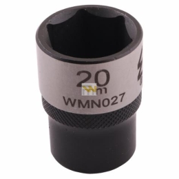 Nasadka sześciokątna 1/2". 20 mm. CrV50BV30. DIN 3124. Waryński