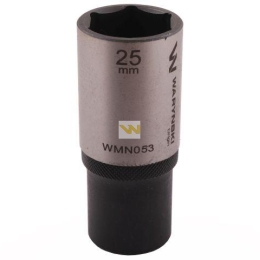 Nasadka sześciokątna 1/2". 25 mm. długa. CrV50BV30. DIN 3124. Waryński