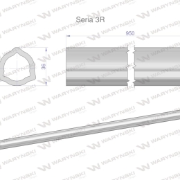 Rura wewnętrzna Seria 3R do wału 1110 przegubowo-teleskopowego 36x4.5 mm 955 mm WARYŃSKI