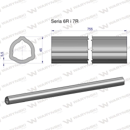 Rura wewnętrzna Seria 6R i 7R do wału 910 przegubowo-teleskopowego 45x5.5mm 755 mm WARYŃSKI